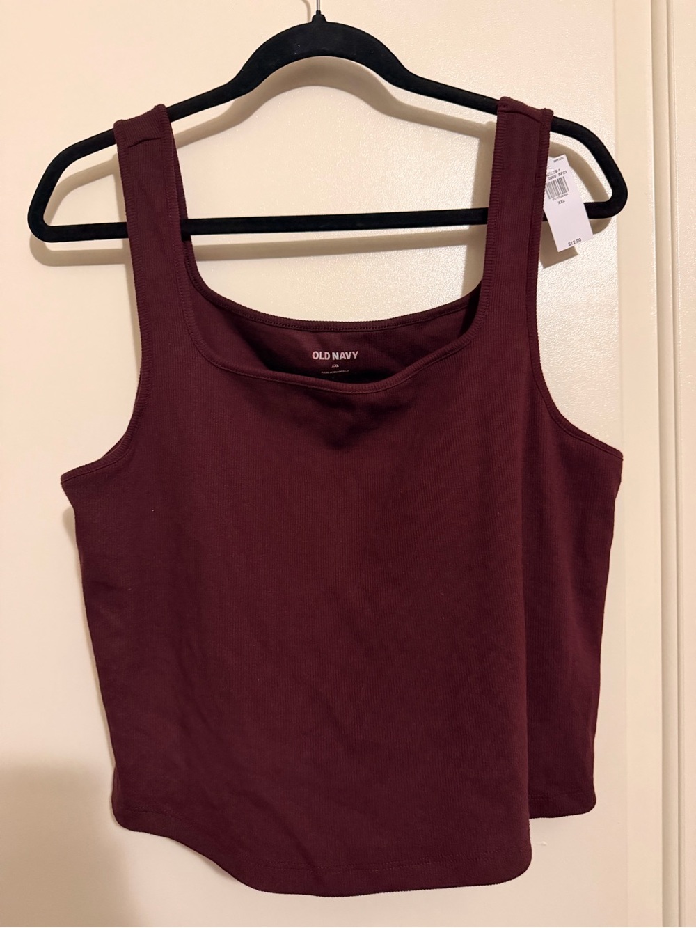 Old Navy Burgundy Ribbed Square-Neck Tank Top